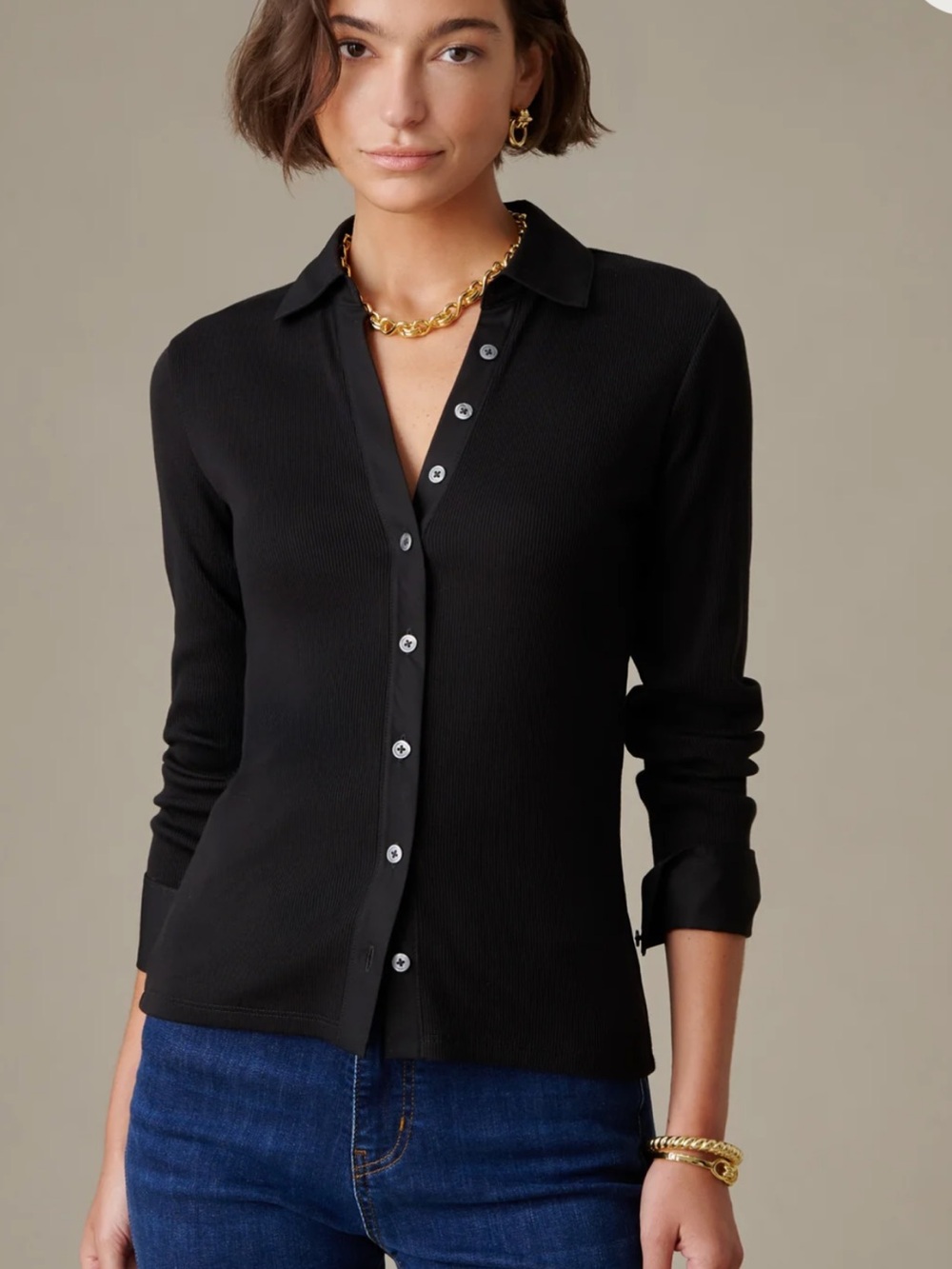 J.McLaughlin Black Theodora Ribbed Knit Top – NWT (Size S)